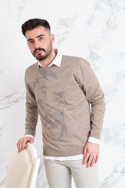 Ecer Ανδρικό πλεκτό πουλόβερ Slimfit Crew Neck