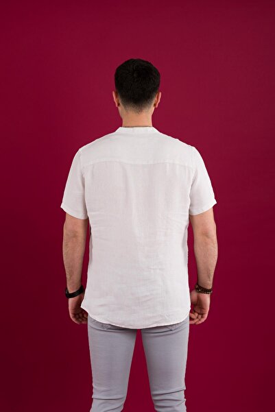 Paul Martin Canadian Ανδρικό λινό πουκάμισο Paul Martin Regular Fit Judge Collar