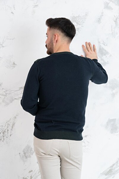 San&Fa Чоловічий трикотажний светр з регулярним кроєм та візерунком