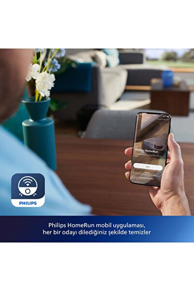 Philips 3000 Serisi Islak Kuru Moplu Siyah Robot Süpürge, Sert Zemin ve Halıya Uygun XU3000/01