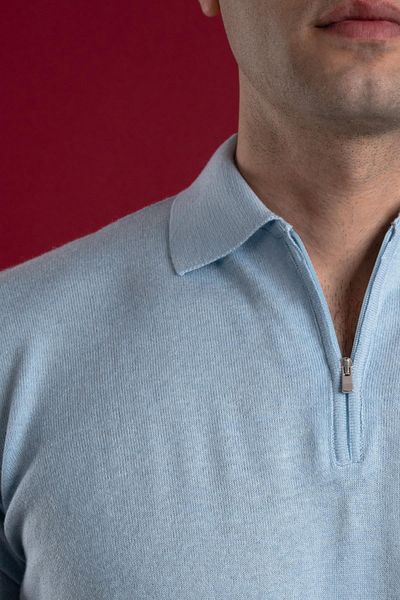 Woolen World Ανδρικό πλεκτό μπλουζάκι με γιακά Regular Fit