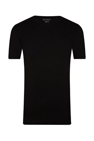 SÜVARİ Ανδρικό μπλουζάκι Cavalier Comfortable Fit O Neck Μαύρο