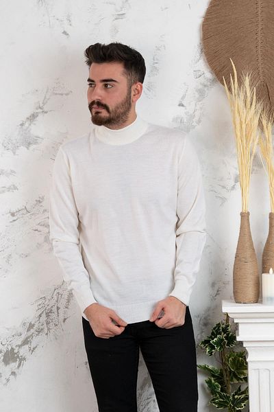 nehir by ahmet fulker Nehir By Faruk Ülker Half Turtleneck Regular Fit Мъжки трикотажен пуловер