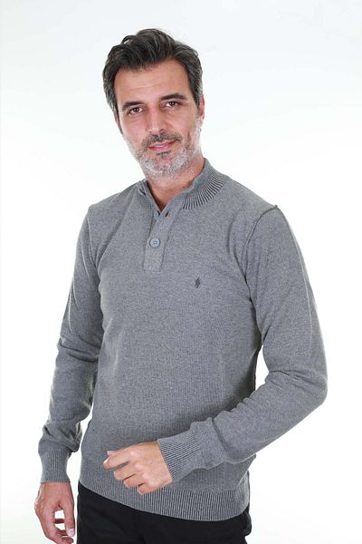 San&Fa Πλεκτό Ανδρικό Πουλόβερ με Κουμπί Half Fisherman