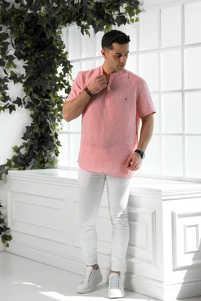 Paul Martin Canadian Ανδρικό λινό πουκάμισο Paul Martin Regular Fit Judge Collar