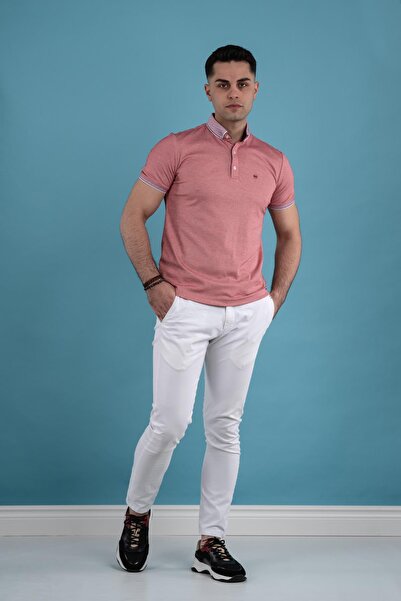 AKÇAYLAR Slimfit Polo Yaka Düğmeli Merserize Kumaş Erkek T-shirt