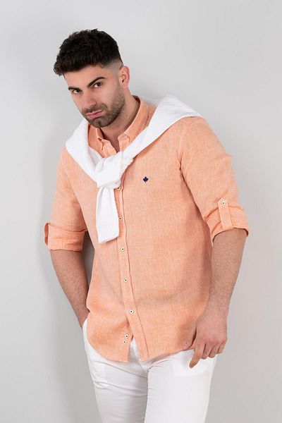 Paul Martin Canadian Ανδρικό λινό πουκάμισο Paul Martin Regular Fit