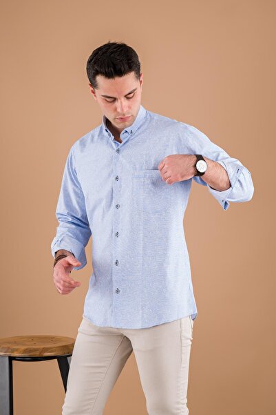 BİCAN Bican Класичний крій з кишенями, шарфом і довгими рукавами з бавовняної тканини