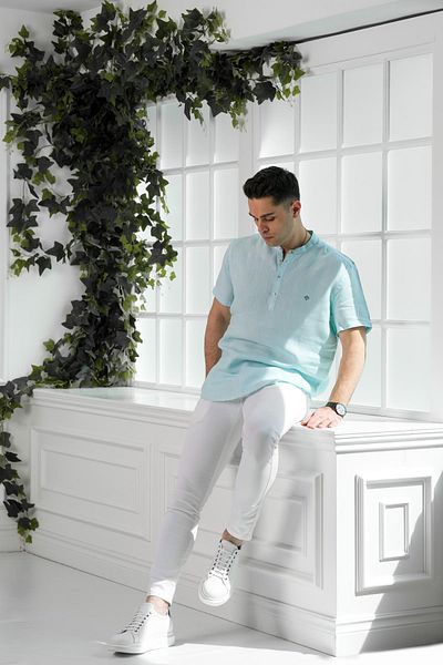 Paul Martin Canadian Ανδρικό λινό πουκάμισο Paul Martin Regular Fit Judge Collar