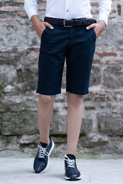 AKÇAYLAR Ανδρικό σορτς από ύφασμα Gabardine Cotton Regular Fit Chino Side Pocket