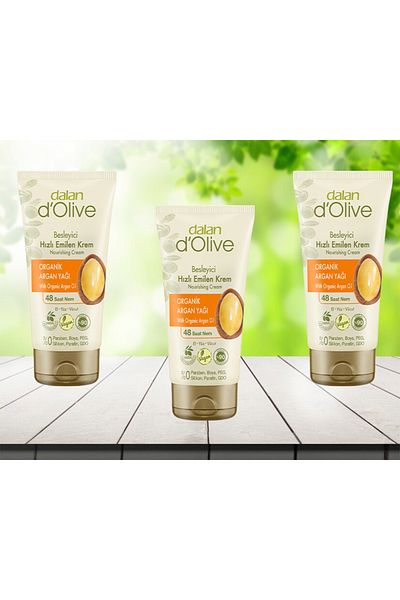 Dalan D'olive Organic Argan Oil - Tube Cream, 60 ml, 3 Pieces