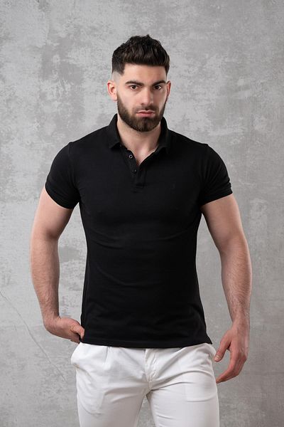 San&Fa Ανδρικό μπλουζάκι Polo Neck Slimfit