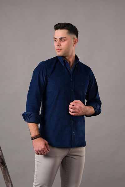 Dorss Мъжка тънка кадифена риза Slimfit