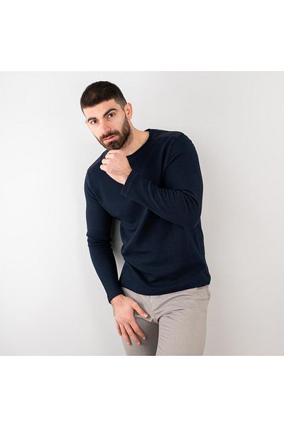 AKÇAYLAR Ανδρικό φούτερ Navy Blue Lycra