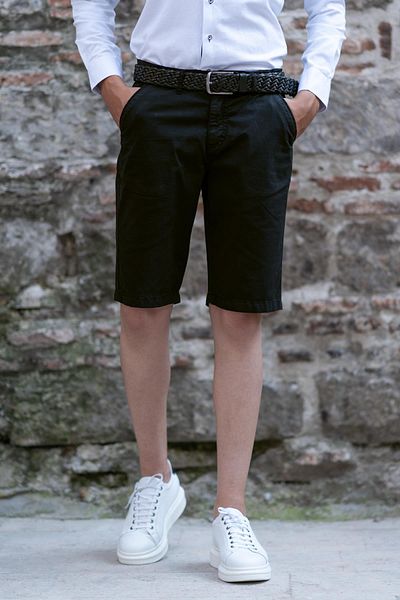 AKÇAYLAR Ανδρικό σορτς από ύφασμα Gabardine Cotton Regular Fit Chino Side Pocket
