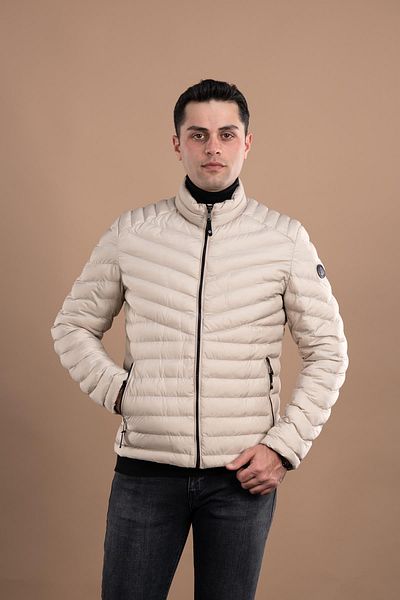 AKÇAYLAR Ανδρικό παλτό Puffer με φερμουάρ Slimfit Stand Collar