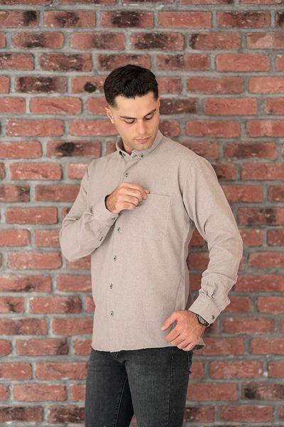 BİCAN Мъжка зимна риза Bican Casual Cut с джоб от дебел плат