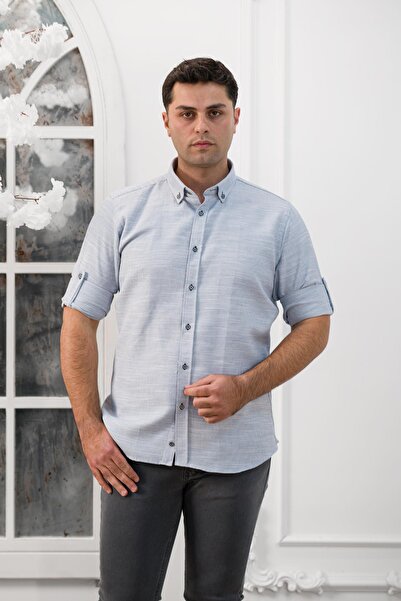 ADVANTE Сlimfit Складний рукав з козирком та коміром на ґудзиках Чоловіча сорочка