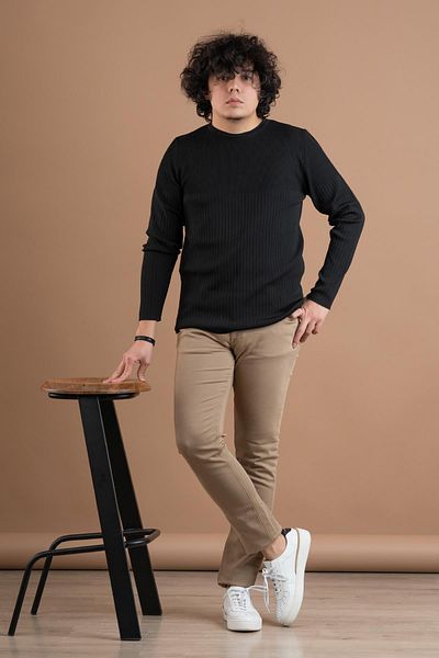 AKÇAYLAR Crew Neck Lycra Microfilament Fabric Slimfit Men's Sweatshirt