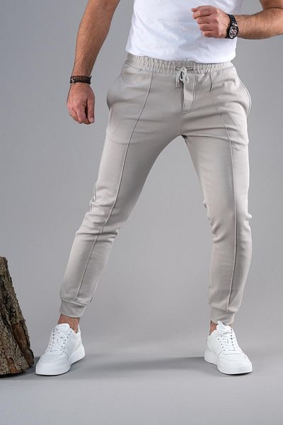 AKÇAYLAR Παντελόνι Jogger Slimfit με στενό πόδι με ελαστική μέση με νήματα Lycra