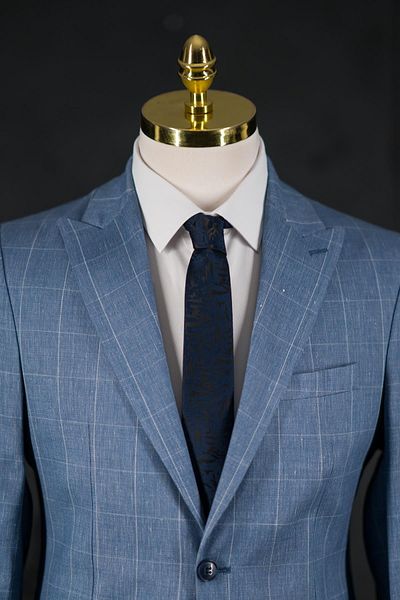 AKÇAYLAR Ανδρικό μονό μπουφάν Sir Regular Fit Pocket Καρό διπλό σχιστό μισό επένδυση