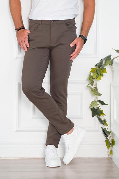 AKÇAYLAR Ανδρικό αθλητικό παντελόνι Slimfit 5 τσέπης με στενό πόδι χωρίς επένδυση εποχιακό ύφασμα βαμβακερό