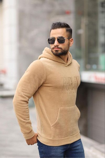 AKÇAYLAR Ανδρικό φούτερ με κουκούλα Slimfit Fleece