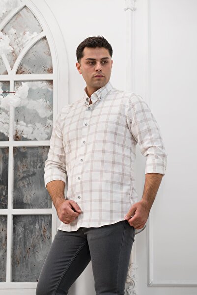 ADVANTE Slimfit Екологічний комір на ґудзиках Сезонна тканина Чоловіча сорочка