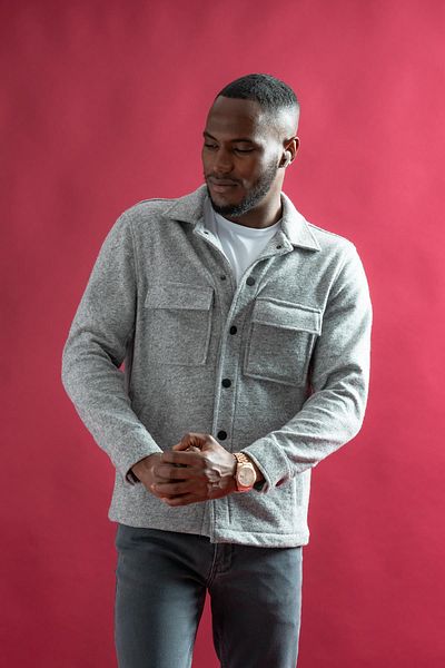 Sır Sir Slimfit Snap Closure, Side and Flap Pockets, Unlined Collar, Wrapped Sports Short Jacket