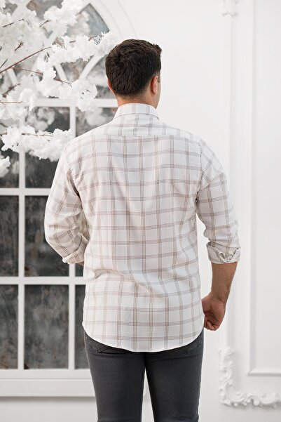 ADVANTE Slimfit Екологічний комір на ґудзиках Сезонна тканина Чоловіча сорочка