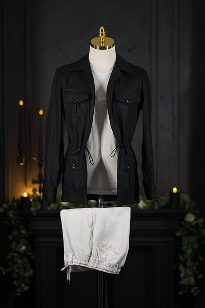 Sır Relaxed Cut Raw Linen Unlined Summer Men's Jacket with Double Cover Pockets