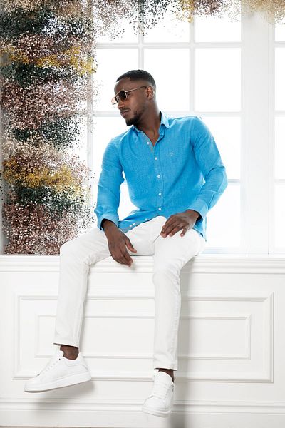 Paul Martin Мъжка лятна риза с дълъг ръкав Slim Fit от плат Seersucker