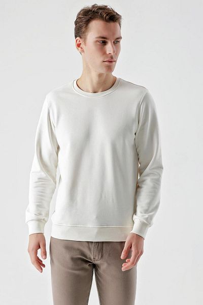 AKÇAYLAR Slimfit Crew Neck Solid Color 2 Thread Men's Sweatshirt