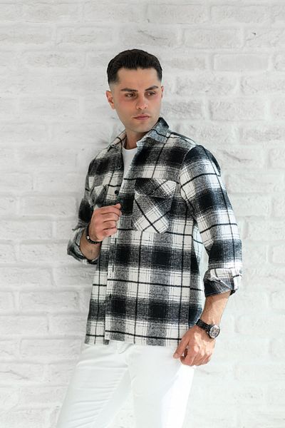 AKÇAYLAR Мъжка дебела карирана риза Lumberjack с двоен джоб