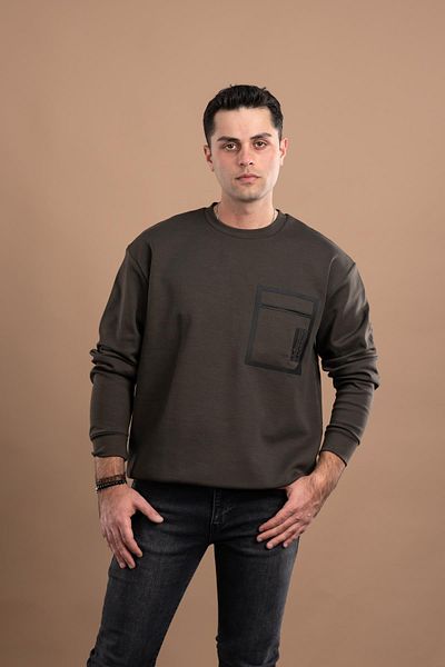 AKÇAYLAR Ανδρικό φούτερ Oversize με στάμπα από βαμβάκι