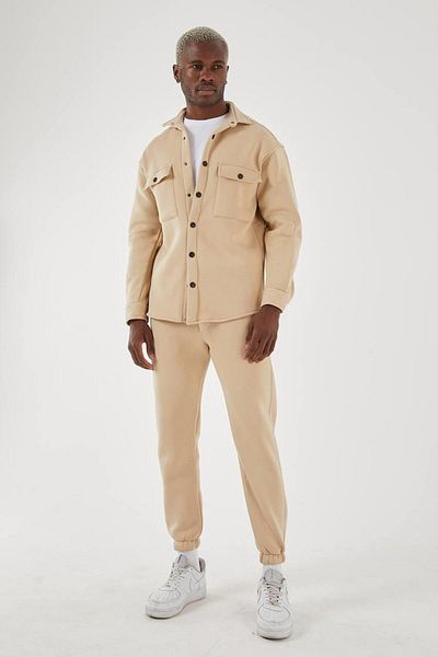 AKÇAYLAR Σετ αθλητικής φόρμας Regular Fit 3 Thread Inside Fleece Snap Closure με τσέπη και ελαστικά πόδια