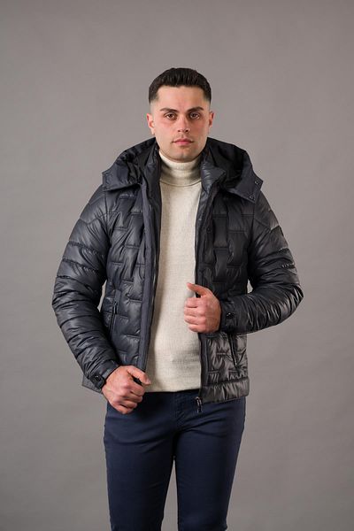 AKÇAYLAR Ανδρικό παλτό με καπιτονέ με κανονική εφαρμογή με κουκούλα