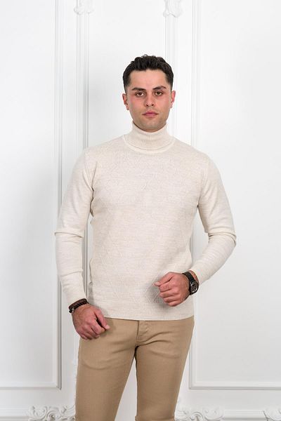 Woolen World Ανδρικό πουλόβερ με κανονική εφαρμογή με ψηλό λαιμό