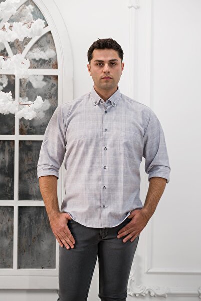 ADVANTE Широкий і зручний (БІЛЬШИЙ) крій з кишенями, тонкі смужки, комір на ґудзиках, класична чоловіча сорочка