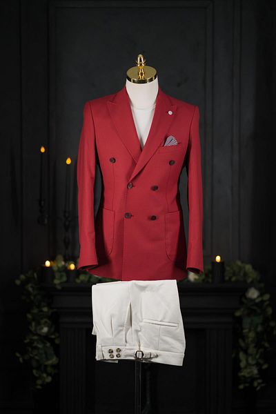 Sır Regular Fit Double Slit Lined Men's Double Breasted Single Jacket