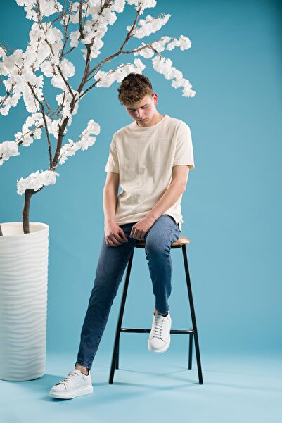 AKÇAYLAR Slimfit Pamuk paket okrugla kragna Sa likrom kratkih rukava muška pl...