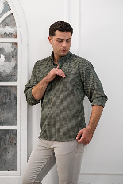 ADVANTE Ανδρικό πουκάμισο από εποχιακό ύφασμα με μικρές καρό τσέπες με φαρδύ κόψιμο