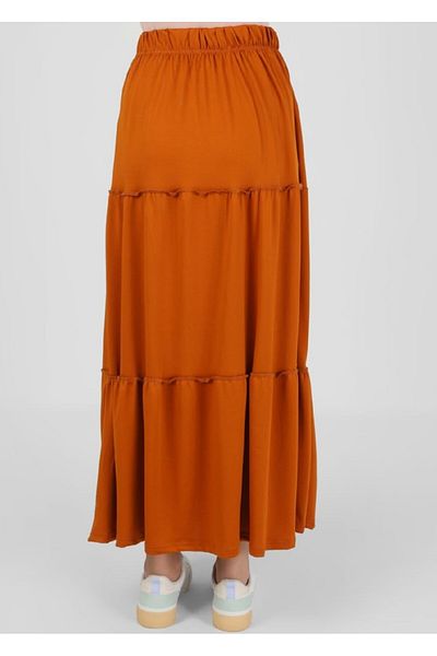 RESPİRO Plus Size, Mother's Size, Άνετη Κοπή, Ελαστική Μέση Φούστα σε στρώσεις