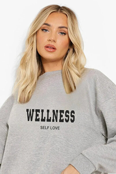 Modern Moda Wellness Self Love - Σετ φούτερ Jogger με μαύρη στάμπα και φούτερ με κουκούλα