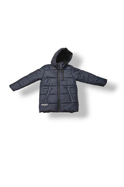 Kabancı Boy's Coat Hooded Zippered Pocket Black (4-12 Years)