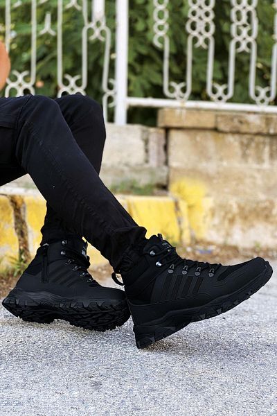BIG KING Cizme de trekking unisex din cauciuc cu dungi negre