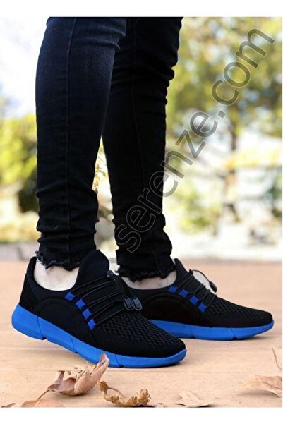 BIG KING Siyah Mavi Triko Hafif Erkek Spor Ayakkabı