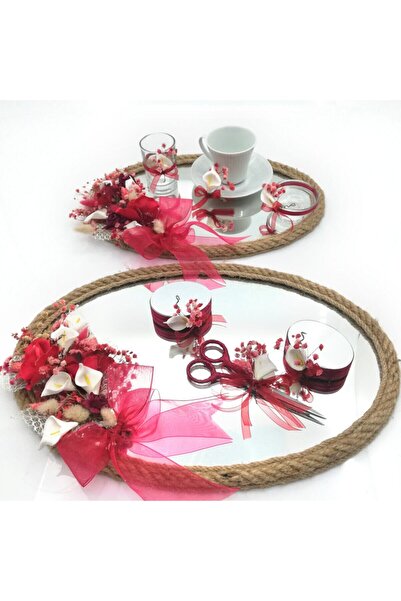 Lora Davet Set tavă pentru inele de logodnă și ceașcă pentru mire