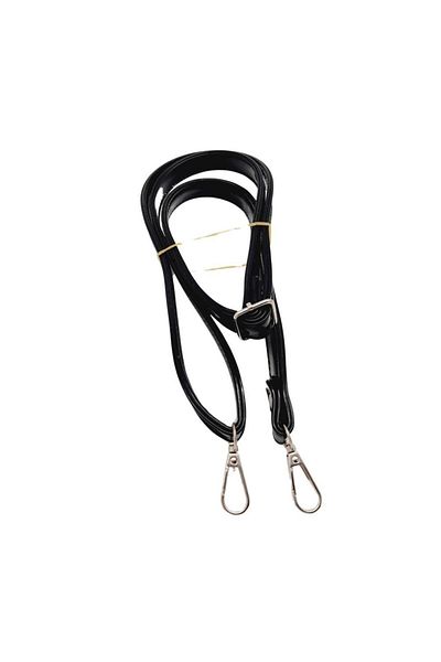 angel çanta aksesuar Λουστρίνι Angel Bag - 125x2 cm, Σφήνα, Μαύρο Χρώμα, Ασημί Μεταλλική Λαβή