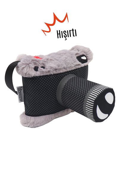 Havhav Camera Themed Plush Dog Toy, Sound-Making Dog Tug Toy